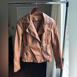 MAX Studio Brown Faux Leather Jacket